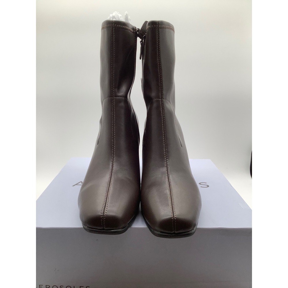 Aerosoles‎ Cinnamon Brown Square Toe Block Heel Ankle Boots A0779 Mens 11M